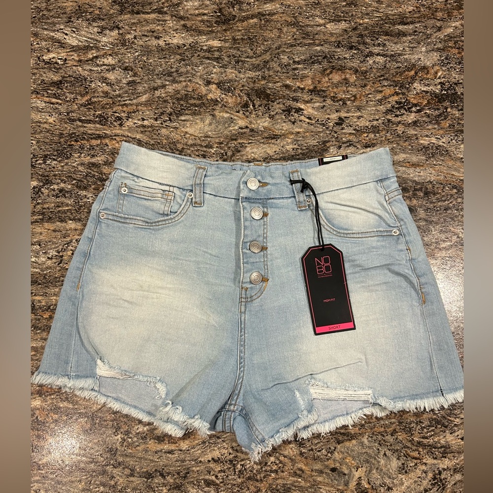 No Boundaries Distressed Light Blue Jean Shorts